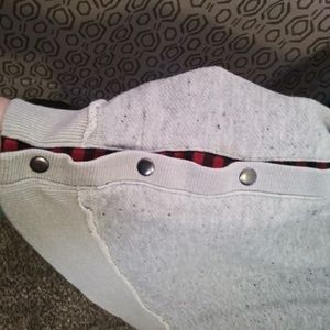 Maurices Sweaters - Grey Sweater with Buffalo Plaid Maurices Sweaters - Grey Sweater with Buffalo Plaid